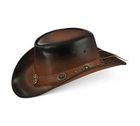 Black Forest Fox Cowboyhut Westernhut Leder Hut STAR für Herren Damen Terra Brown (L)
