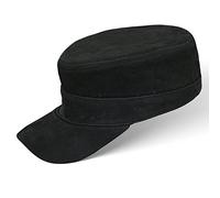 BLACK FOREST FOX Leder Cuba Cap Weich & Atmungsaktiv Hüte Mützen & Caps Stil Unisex Hut Sommerhut Herren aus hochwertigem Leder - vielseitig einsetzbar - Black