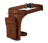 Black Forest Fox Leder Hüft Gürtel Bauch + Beintasche Herren Damen in 3 Varianten (Rider Beintasche, Fuchs Braun)