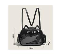 (Black, Free DIY Tie Board) Women's Backpacks Y2K Korean Japan Kawaii Cat Ita Bag Pocket Aesthetic Shoulder Crossbody Bag