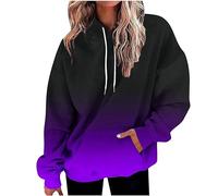 Black Friday Angebote 2024 Hoodie Damen Oversize Kapuzenpullover Farbverlauf Pullover Sweatshirt mit Kapuze Langarm Winter Mode Oberteile Casual Sportshirt Kordelzug Langarmshirt Streetwear Shirt