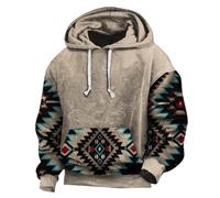 Black Friday Angebote 2024 Hoodie Herren 2024 Retro Ethno Print Sweatshirt Langarm Kapuzen Pullover mit Taschen Shirt Winter 2024 Sweatjacke Leichte Bequem Pulli Casual Oversize Hemd(#A Camel,XXL)