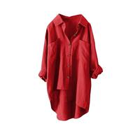 Black Friday Angebote 2025 Ab Wann Leinenbluse Damen Lang Sommer Leinenhemd Knopfleiste Hemd Casual Lose Musselin Bluse Große Größen Leinen Shirt Longbluse Deals of The Day