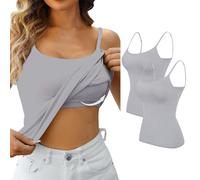 Black Friday Angebote BH Hemden Damen Ohne Bügel Baumwolle Unterwäsche Hemden Tank Top Mit Integriertem BH Ärmellos Unterhemden Camisole Shirts Unterhemd Frauen Unterhemd Seide Damen