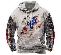 Black Friday Angebote Hoodie Herren Retro Ethno Druck Sweatshirt Langärmelig Kapuzenpullover Herren Taschen Oberteile Winter 2024 Sweatjacke Herren Bequeme Pulli Casual Loose Pulli(#A Light Gray,L)