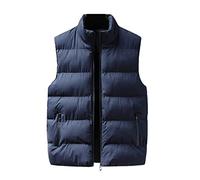 Black Friday Angebote Steppweste Herren Weich Und Bequem Herren Weste Stehkragen Outdoor Jacke Softshell Jack Multi Taschened Ärmellos Jacke Übergangs Daunenweste Daunenweste(Dunkelblau,M)