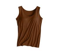 Black Friday Angebote Unterhemden Damen Tank Top Mit Integriertem BH Hemd Damen Mit Cups Oberteil Ärmellos Unterwäsche Hemden Unterhemd Schwarz Spaghettiträger Top Damen Lang