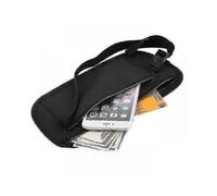 (Black)Invisible Travel Waist Packs Pouch For Passport Money Belt Bag Hidden Security Wallet
