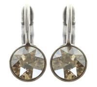 Black Jack Ohrhänger mit Klappverschluss in Crystal Golden Shadow Fassung Silber