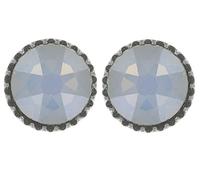 Black Jack Ohrstecker klassisch rund klein in white opal