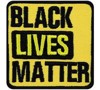 BLACK LIVES MATTER Aufnäher/Aufbügler bestickter Patch zum annähen/aufbügeln | Bügelbild Anti Gewalt BLM Bewegung Sticker Antirassismus Applikation für alle Stoffe | 60x60mm