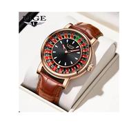 (Black, pack-5) LIGE 2025 Creative Men Watch Fashion Roulette Dial Waterproof Luminous Men's Quartz Watch