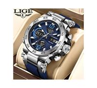 (Black, pack-5) LIGE New Fashion Men's Watch 50M Waterproof Luminous Sport Quartz Watch Automatic Date Timing Wristwatch