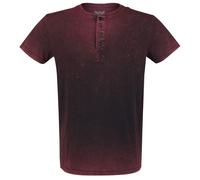Black Premium by EMP Herren rotes Basic T-Shirt mit Knopfleiste S