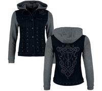 Black Premium by EMP Celtic Snake Denimjacke mit Sweatärmeln & -kapuze Jeansjacke schwarz in XXL
