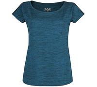 Black Premium by EMP Damen blaues T-Shirt in Melange-Optik L