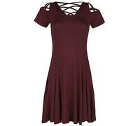 Black Premium by EMP Dunkelrotes Kleid mit dekorativer Schnürung Kurzes Kleid rot in L