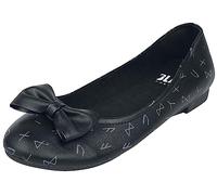 Black Premium by EMP Ballerinas mit Schleife und Print Ballerina schwarz in EU38
