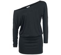 Black Premium by EMP Damen schwarzes kurzes Langarm-Kleid mit freier Schulter S