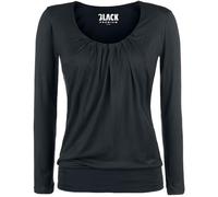 Black Premium by EMP Damen schwarzes Langarmshirt mit Raffungen XL