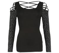 Black Premium by EMP Longsleeve with Cold-Shoulder Detail Langarmshirt schwarz in XL