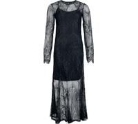 Black Premium by EMP Damen schwarzes langes Figur betontes Kleid mit Unterkleid M