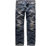 Black Premium by EMP Herren Blaue Jeans in Lockerem Loose Fit und Medium Rise Schnitt für hohen dezente Used-Look Waschung und praktische Taschen W36L34