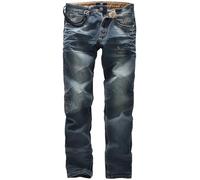 Black Premium by EMP Herren Blaue Jeans mit Stonewashed-Look, Destroyed-Effekten und praktischen 5-Pocket-Taschen - versteckter Zip-Fly W42L32