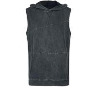 Black Premium by EMP Herren graues Tank-Top mit Kapuze in individueller Waschung