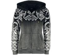 Black Premium by EMP Hoody Jacket mit Farbverlauf und keltischen Ornamenten Kapuzenjacke grau in 3XL