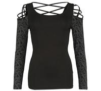 Black Premium by EMP Longsleeve with Cold-Shoulder Detail Langarmshirt schwarz in L