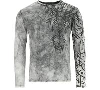 Black Premium by EMP Longsleeve With Runes Print Langarmshirt grau in XL