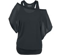 Black Premium by EMP Damen schwarzes T-Shirt mit Fledermausärmeln S