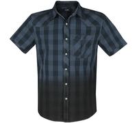 Black Premium by EMP Herren blau-schwarzes Kurzarmhemd 3XL