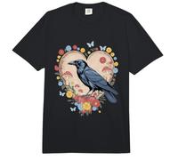 Black Raven Cottagecore Herz Blume Krähe Natur Krähe Comfort Colors Adult Heavyweight T-Shirt
