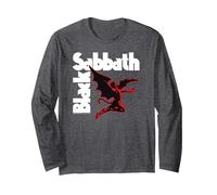Black Sabbath Classic Rock Ikone 70er Jahre Band Langarmshirt, Unisex für Erwachsene, Anthrazit Meliert, XXL