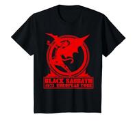 Black Sabbath Offizielle 1975 Europatour T-Shirt, Kinder, Schwarz, 128
