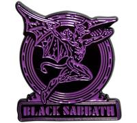 Black sabbath Purple Text Logo Daemon Pin Badge One Size