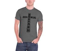 Black Sabbath T Shirt Distressed Cross Band Logo offiziell Unisex Nue Grau XXL