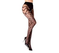 Black Secret Ballerina gemusterte Strumpfhose im Schritt [BS132], Schwarz, XL