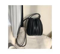 (Black) Summer Fashion New Crossbody Bag Women's PU Single Shoulder Mini Bag Luxury Versatile Pleated Casual Small Square Bag Handbags