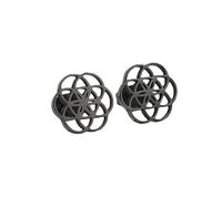 BlackAmazement 2er Set 316L Edelstahl Ohrstecker Ohrringe Blume des Lebens Lebensblume Ornament Schwarz Silber Rose Gold Damen (Schwarz)