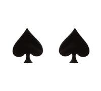 BlackAmazement 2er Set 316L Edelstahl Ohrstecker Ohrringe Pik Spielkarte Zocker Poker silber schwarz Damen Herren (Schwarz)