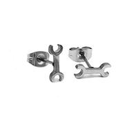 BlackAmazement 316L Edelstahl 2er Set Ohrstecker Schraubenschlüssel Werkzeug Wrench Tool silber Herren Damen