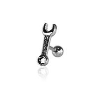 BlackAmazement 316L Edelstahl Piercing Helix Tragus Schraubenschlüssel Werkzeug Wrench Tool silber Piercing Ohr Ohrstecker Herren Damen