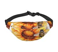 Blackboard Bees Sonnenblumen-Gürteltasche für Herren und Damen, modische Hüfttasche überall, Crossbody-Tasche, Hüfttasche mit verstellbarem Riemen, wasserdichte Brusttasche für Reisen, Wandern, Sport,