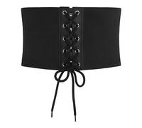 BlackButterfly 5,5 Zoll Breit Korsett Schnüren Elastische Taillengürtel (Schwarz, XL)
