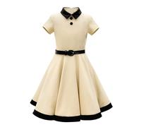 BlackButterfly Kinder 'Lucy' Vintage Clarity Kleid im 50er-Jahre-Stil (Champagner, 3-4 Jahre)