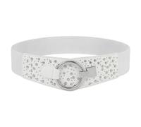 BlackButterfly Kunstleder Taillengürtel Damen Strass | 6,5 cm Breit, Nieten Und Steine, Ringhaken, Gerade Oder Schräg Tragbar, Größen S-XXL, Taillenformer, Glitzer
