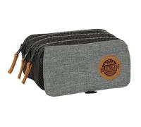 BLACKFIT8 OLD SCHOOL Federmäppchen, groß, recycelt, für Kinder, ideal für Kinder im Schulalter, bequem und vielseitig, Qualität und Widerstandsfähigkeit, 21,5 x 8 x 10 cm, Schwarz/Grau, M, Casual